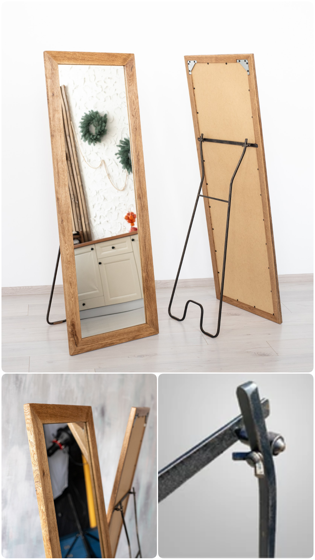 Floor oakwood mirror details